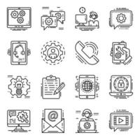 Pack of Technical Support Linear Icons vector