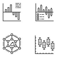 Data Graphs Linear Icons Pack vector