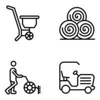 Pack of Gardening Tools Icons vector