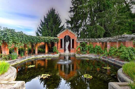 nueva york - 31 de agosto de 2019 - mansión vanderbilt en hyde park, nueva york. Históricamente conocido como Hyde Park, el sitio histórico nacional de la mansión de Vanderbilt es una de las propiedades más antiguas del río Hudson. foto