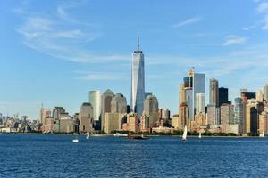 View of the New York City skyline on a summer day. photo