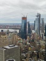 Aerial view of the New York City skyline and the construction of the Hudson Yards. photo