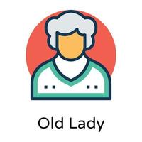Trendy Old lady vector