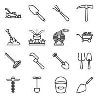 Pack of Landscaping Equipment Icons vector