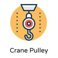 Trendy Crane Pulley vector