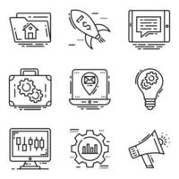 Pack of Technical Support and Settings Linear Icons vector