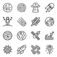 paquete de iconos de línea espacial vector
