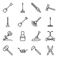 Pack of Farming Equipment Icons vector