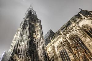 St. Stephan cathedral in Vienna at night, Austria photo