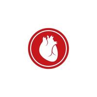 Human heart logo medical cardiology vector icon illustration