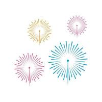 ilustración de plantilla de vector de fuegos artificiales