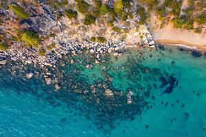 Secret Cove along Lake Tahoe in Nevada. Secret Cove is one of a series of beaches located along Highway 28 on the remote east shore of Lake Tahoe. photo