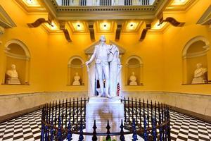 Richmond, Virginia - Feb 19, 2017 -  Monument to George Washington in the rotunda in the Virginia State Capitol in Richmond, Virginia. photo