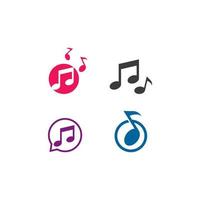 Music note vector icon illustration