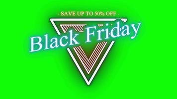 Black Friday Sale on Green Background. Discount Offer on Black Friday Text Animation on Chroma Key. video