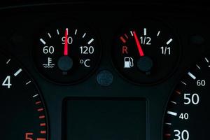 Close up of a car dashboard panel photo