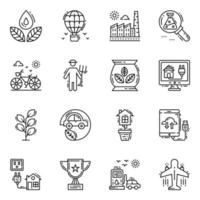 Pack of Environment And Plantation Icons vector