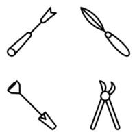 Pack of Landscaping Tools Icons vector