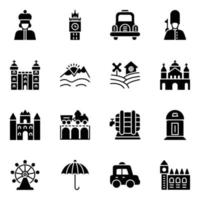 England Culture Solid Icons Pack vector