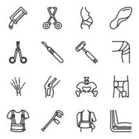 Pack of Orthopaedic Tools Linear Icons vector