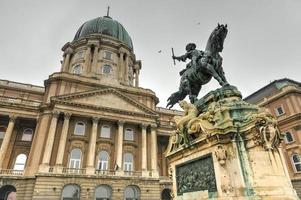 Buda Castle and the statue of Prince Eugene of Savoy photo