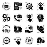 Pack of Technical Maintenance Solid Icons vector