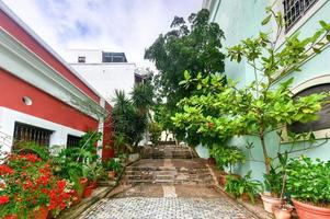 Street and alleyway in Old San Juan, Puerto Rico photo