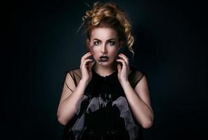 Portrait of plus size model with stlish make-up photo