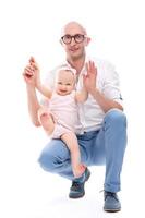 padre joven y su pequeña hija linda foto