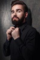 Portrait of stylish handsome man with a beard photo