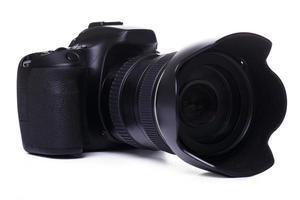 DSLR camera on white background photo