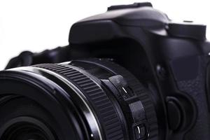 DSLR camera on white background photo