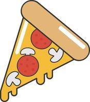 deliciosa creación de elementos de pizza, diseño de ilustración de comida sabrosa. vector