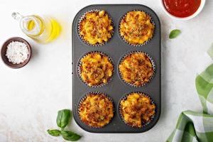 Baked mac and cheese muffins photo