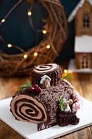Christmas log cake photo