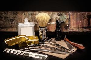 Different equipment in barber shop photo