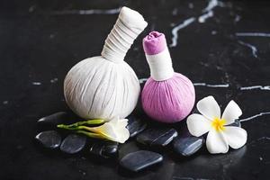 Different tools for asian massage on the table photo
