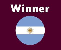 ganador de la bandera argentina diseño de símbolo de fútbol final vector de américa latina ilustración de equipos de fútbol de países latinoamericanos