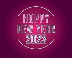 2023 Happy New Year Holiday Abstract Vector Illustration Design White With Pink Background