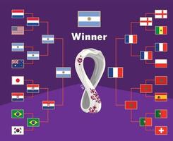 Argentina Flags Emblems Winner With World Cup Logo Final football Symbol Design Latin America Vector Latin American Countries Football Teams Illustration