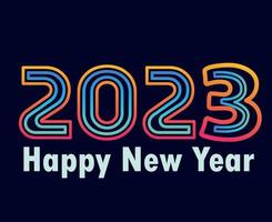 2023 Happy New Year Abstract Holiday Vector Illustration Design Gradient With Blue Background