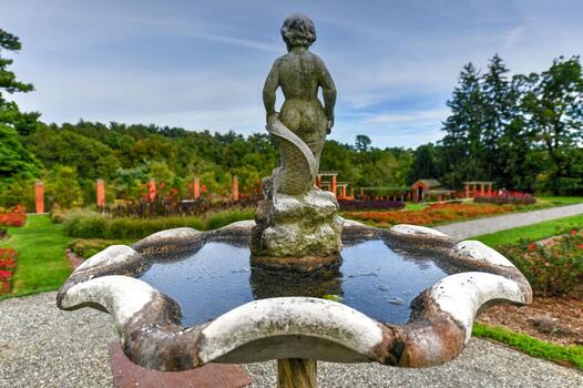 nueva york - 31 de agosto de 2019 - mansión vanderbilt en hyde park, nueva york. Históricamente conocido como Hyde Park, el sitio histórico nacional de la mansión de Vanderbilt es una de las propiedades más antiguas del río Hudson. foto