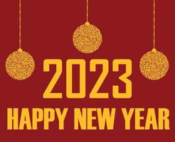 Happy New Year 2023 Holiday Abstract Design Vector Illustration Yellow With Red Background