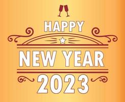 2023 Happy New Year Holiday Abstract Vector Illustration Design White And Red With Gold Background