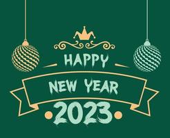 2023 Happy New Year Holiday Abstract Design Vector Illustration With Green Background