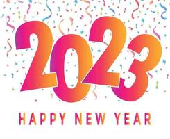 2023 Happy New Year Abstract Holiday Vector Illustration Design Gradient Pink And Orange