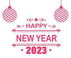 Happy New Year 2023 Holiday Abstract Vector Illustration Design Pink With White Background