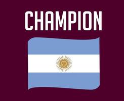 Argentina Flag Ribbon Champion Symbol Final football Design Latin America Vector Latin American Countries Football Teams Illustration
