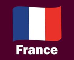 cinta de bandera de francia con diseño de símbolo de nombres vector final de fútbol de europa ilustración de equipos de fútbol de países europeos