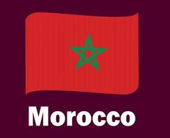 Morocco Flag Ribbon With Names Symbol Design Africa football Final Vector African Countries Football Teams Illustration